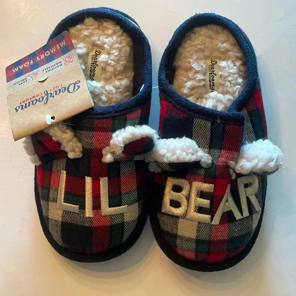 Dearfoams Cozy Comfort Lil Bear Slippers 13/1 kids